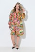 Floral Patchwork Print Long Sleeve Shirt Dress
