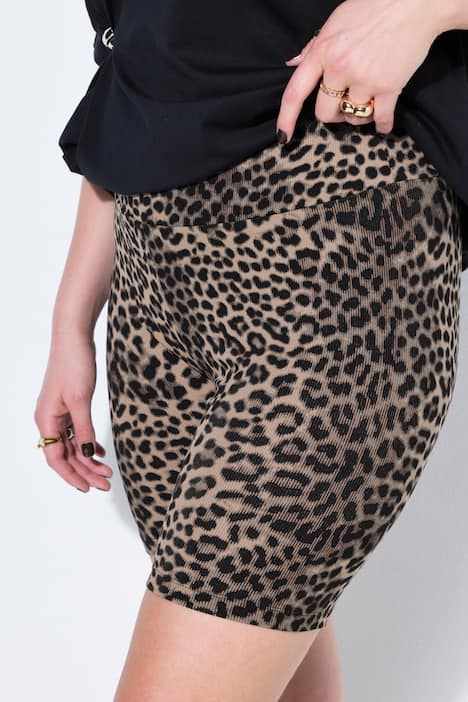 Fietsbroek, hoge taille, ribjersey, elastische tailleband