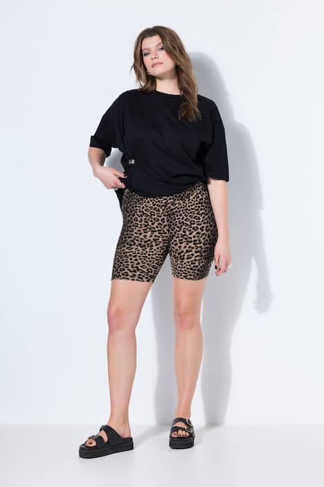 Fietsbroek, hoge taille, ribjersey, elastische tailleband