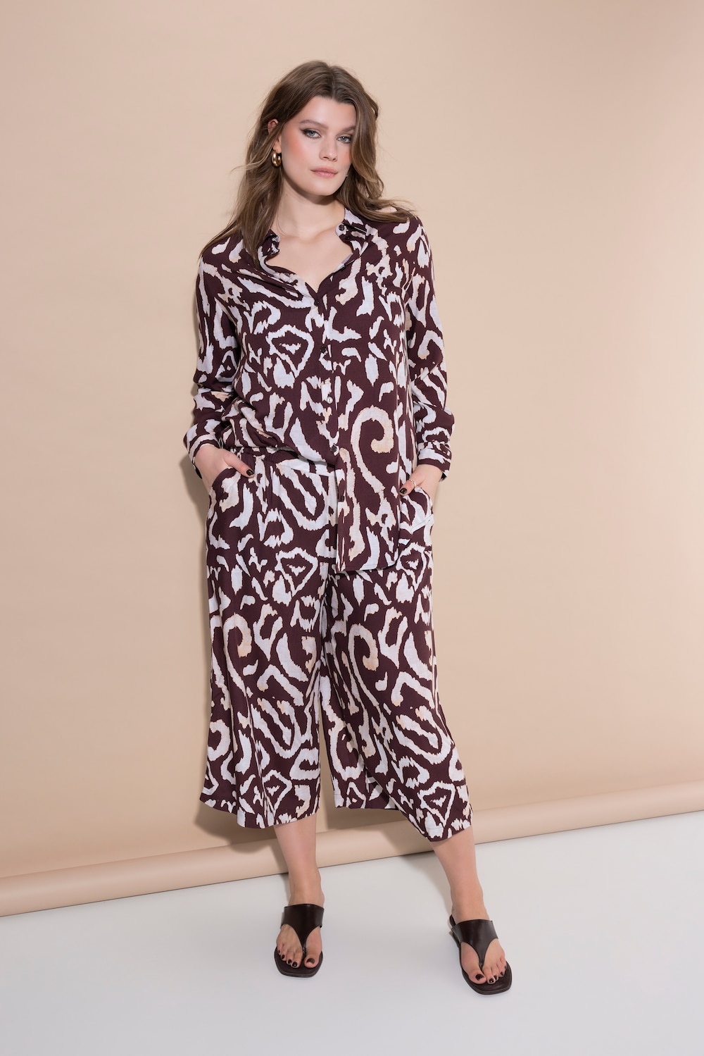 Culotte, Wide Legs, High Waist Shape, Print