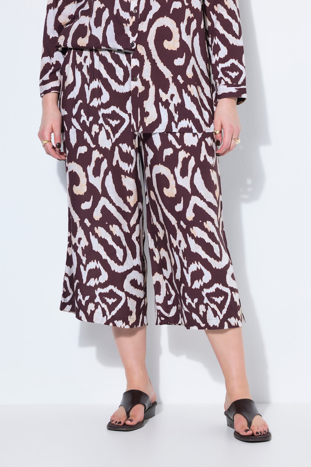 Culotte, Wide Legs, High Waist Shape, Print