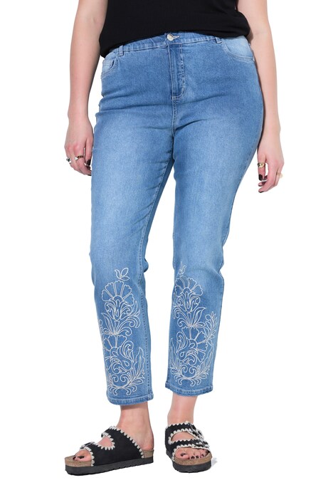 Mom džíny, výšivka na podšívce, 5 kapes