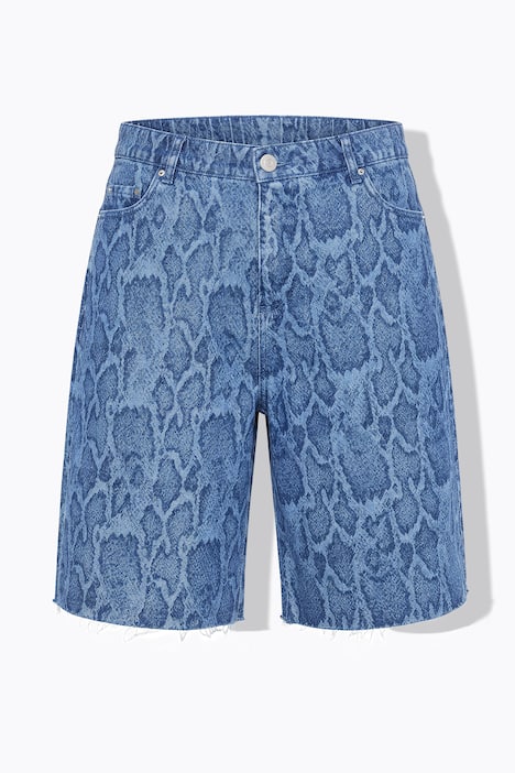 Jeans-Shorts, Wide Legs, High Waist, Snake, 5-Pocket