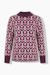 Pull en coton bio, motif à fleurs, col montant et manches longues