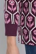 Pull en coton bio, motif à fleurs, col montant et manches longues