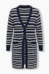 Long-Strickjacke, V-Ausschnitt, Langarm, Biobaumwolle