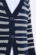 Long-Strickjacke, V-Ausschnitt, Langarm, Biobaumwolle