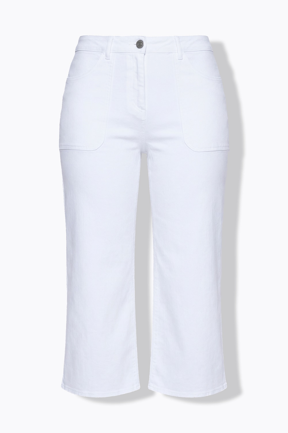 Stora storlekar Jeans i culottemodell Mary med vida ben och komfortlinning, Dam, vit, storlek: 50, Bomull/Polyester/Viskos, Ulla Popken