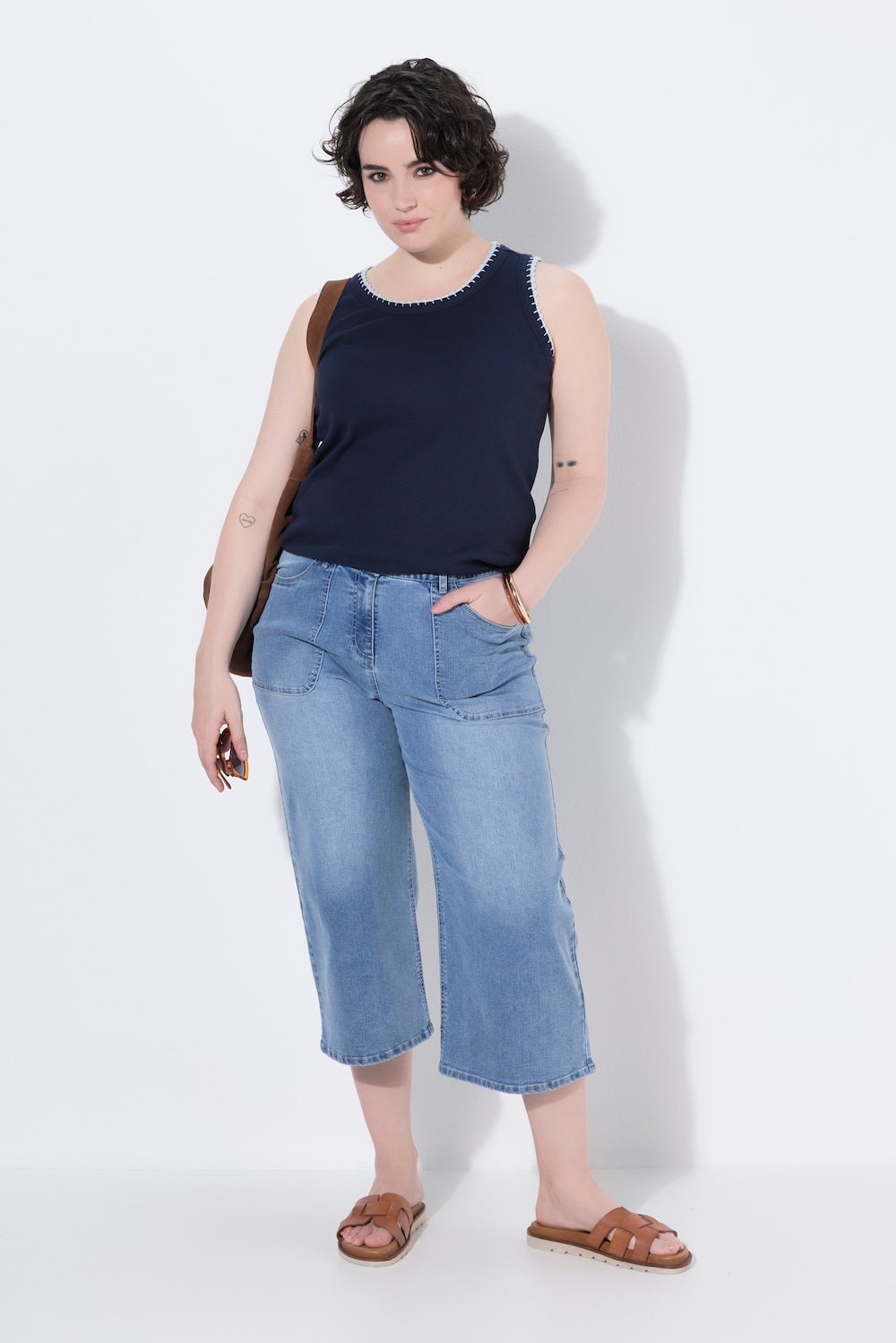Jeans-Culotte Mary, weites Bein, Komfortbund
