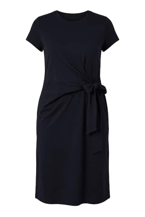 Midi žerzejové šaty, áčkový střih, splývavé