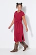 Midi-Jerseykleid, A-Line, Drapierung mit Bindeband