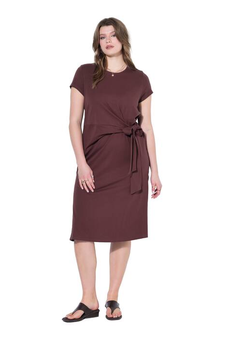 Midi žerzejové šaty, áčkový střih, splývavé