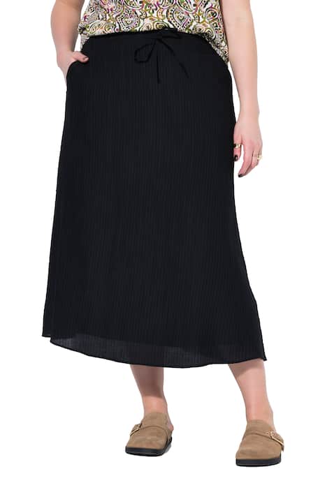 Maxi sukně, áčkový střih, struktura, elastický pas