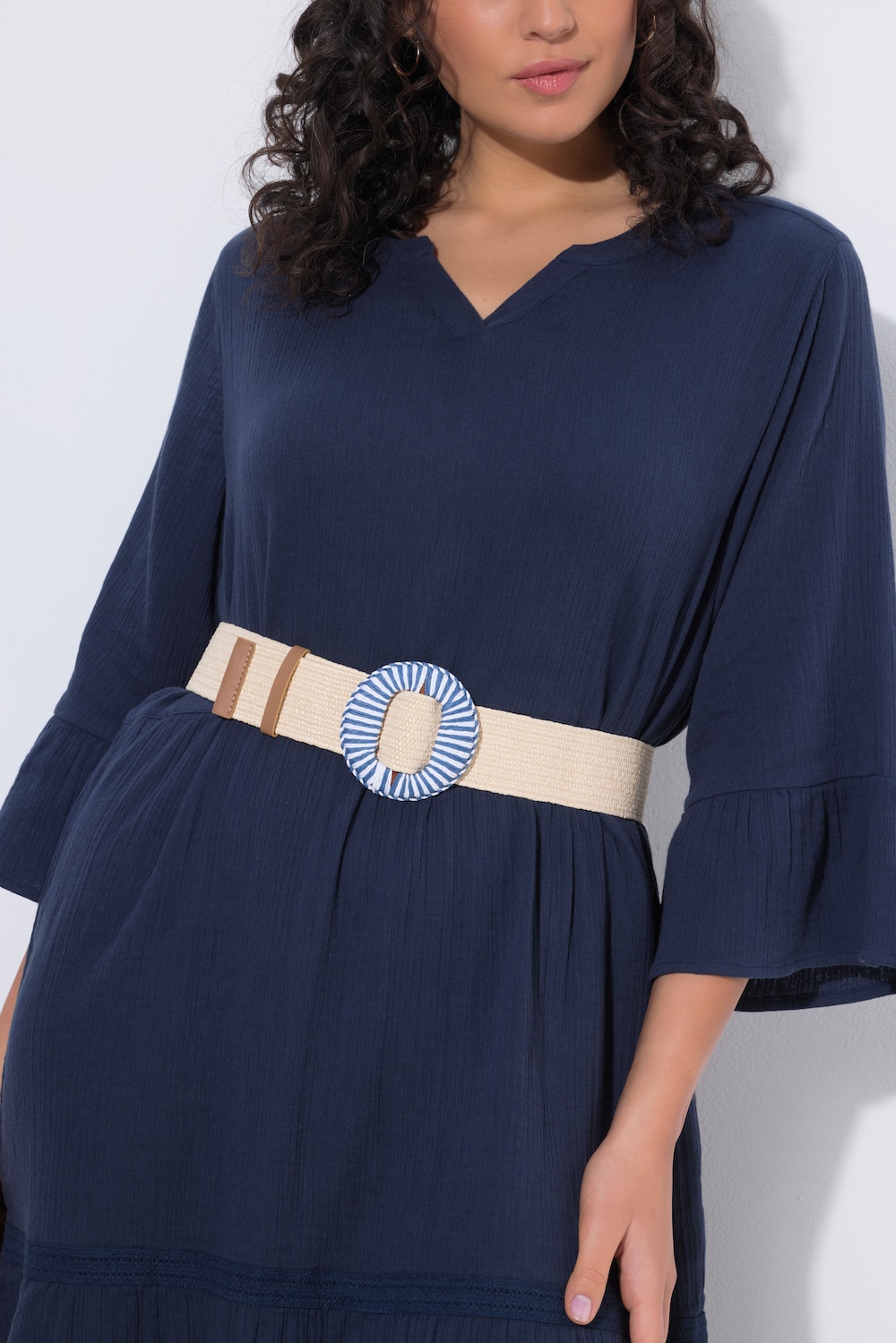 Stretch-bælte, flettet look, trinløst justerbart