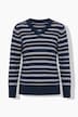 Pullover, Streifen, V-Ausschnitt, Langarm, Biobaumwolle