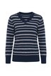 Pullover, Streifen, V-Ausschnitt, Langarm, Biobaumwolle