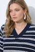 Pullover, Streifen, V-Ausschnitt, Langarm, Biobaumwolle