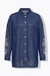 Camicia in denim, taglio oversize, ricamo sulle maniche