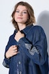 Camicia in denim, taglio oversize, ricamo sulle maniche