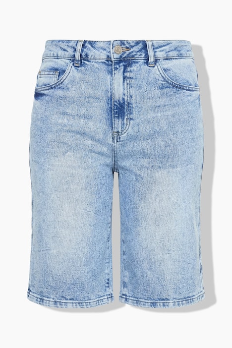 Jeans-Bermuda, weites Bein, High Waist, 5-Pocket