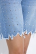 Jeans-Bermuda, Loose Fit, Ziernieten-Streifen