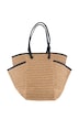Slaměná taška, kožené lemování, zip