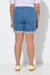 Flower Embroidered Stretch-Fit Denim Bermuda Shorts