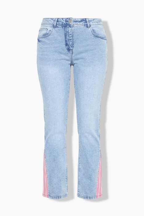 Jeans Paula, gerade Passform, farbige Saum-Einsätze