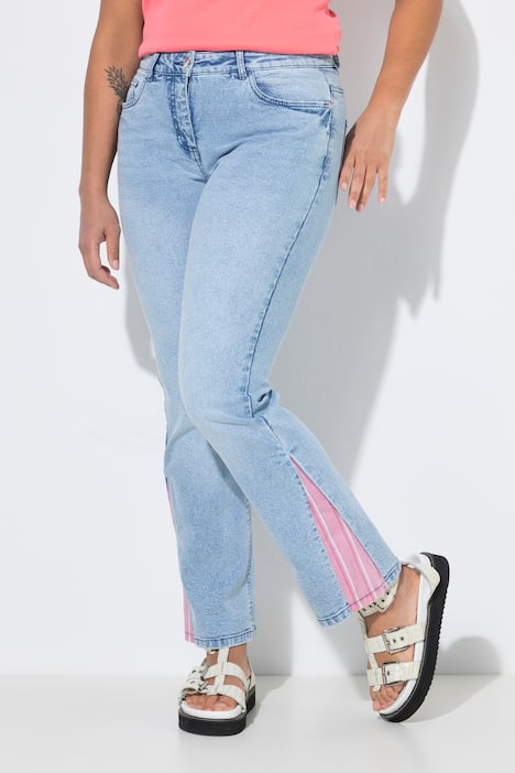 Jeans Paula, gerade Passform, farbige Saum-Einsätze