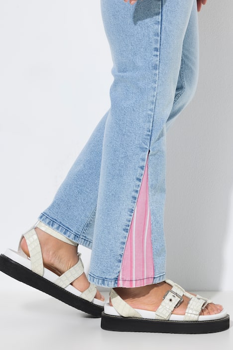 Jeans Paula, gerade Passform, farbige Saum-Einsätze