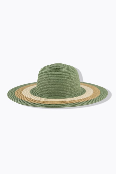 Strohhut , Streifen, breite Krempe
