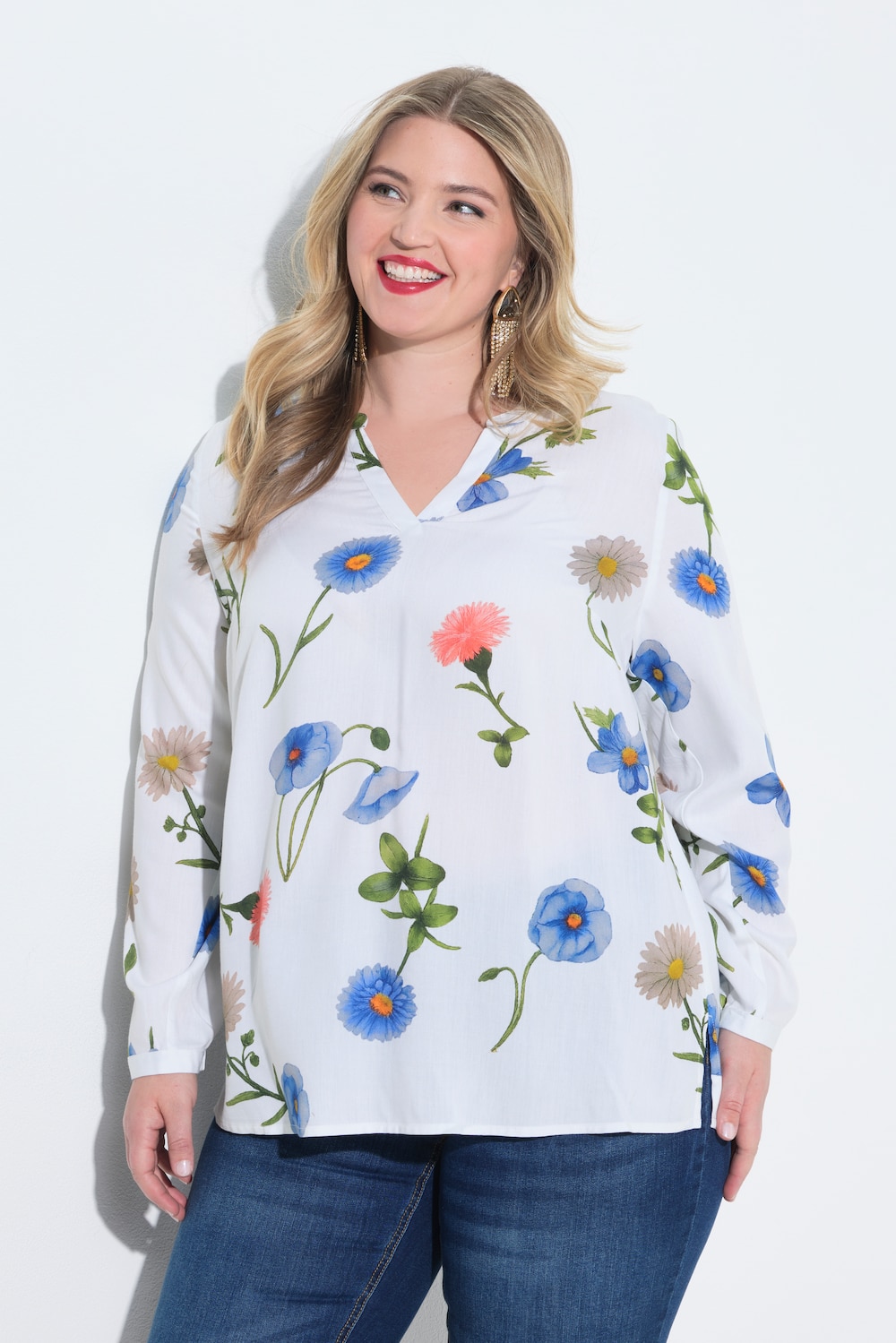 Tunika, Regular Fit, Blumen-Muster