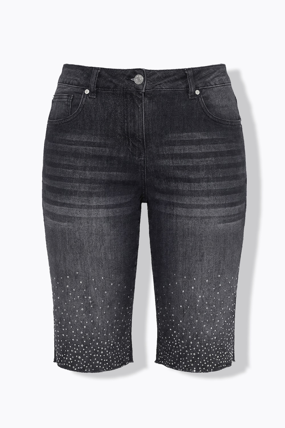 Stora storlekar Jeansshorts, Dam, svart, storlek: 56, Bomull, Angel of Style