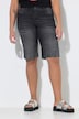 Jeans-bermuda, rett passform, dekorative steiner