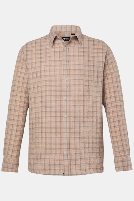 Kostkovaná košile, dlouhé rukávy, krep, kentový límec, komfortní střih, do vel. 8XL
