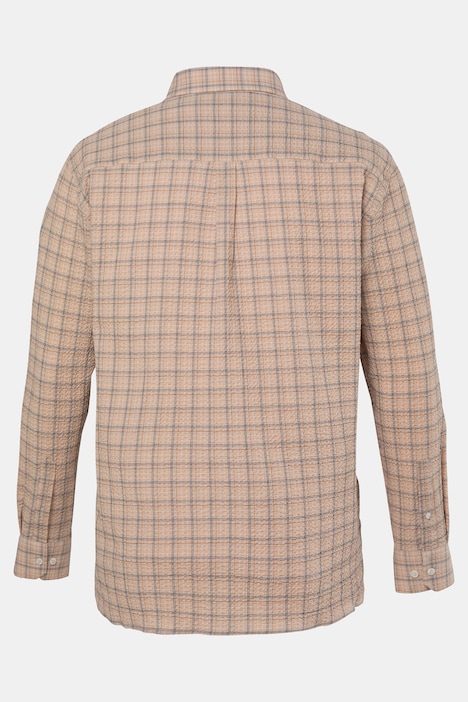 Kostkovaná košile, dlouhé rukávy, krep, kentový límec, komfortní střih, do vel. 8XL