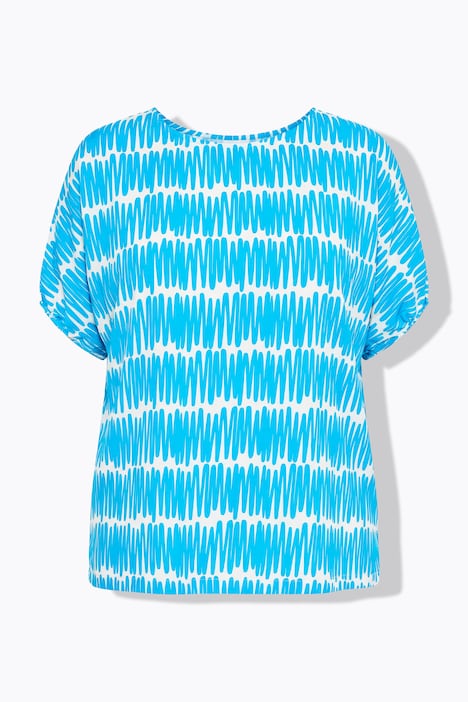 Bluse, Oversized, U-Boot-Ausschnitt, Halbarm