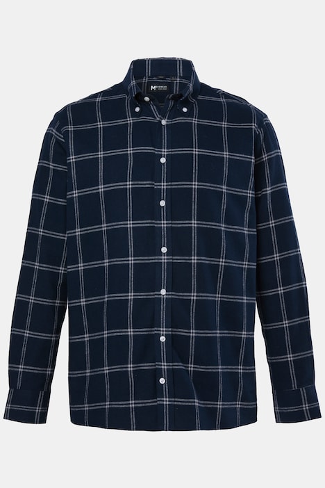Flanelová košile, dlouhé rukávy, košilový límeček s knoflíky, pohodlný střih, do vel. 8XL