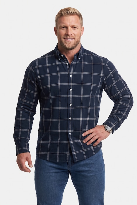 Flanelová košile, dlouhé rukávy, košilový límeček s knoflíky, pohodlný střih, do vel. 8XL