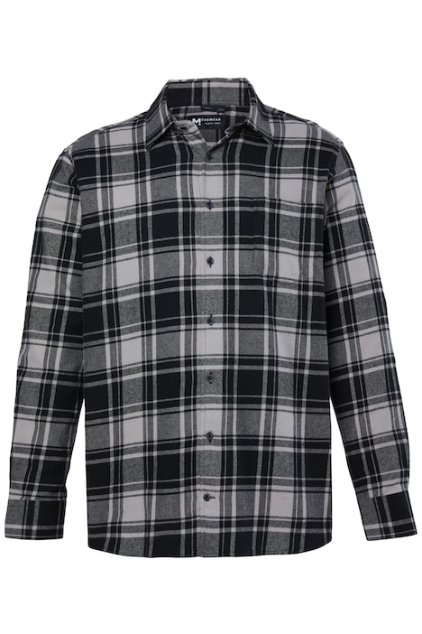 Kostkovaná flanelová košile, dlouhé rukávy, kentový límec, komfortní střih, do vel. 8XL