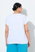 T-Shirt, Blätter, Oversized, Rundhals, Halbarm, Saumband