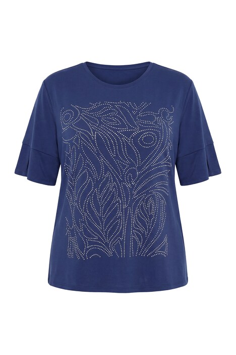 T-Shirt, Glitzermotiv, Rundhalsausschnitt, Halbarm