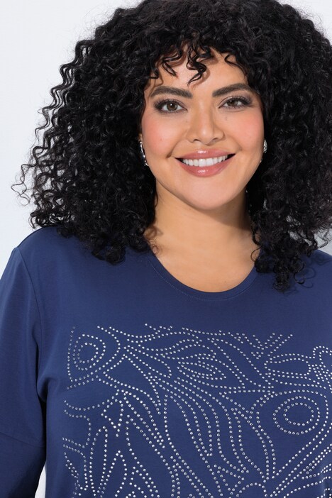 T-Shirt, Glitzermotiv, Rundhalsausschnitt, Halbarm