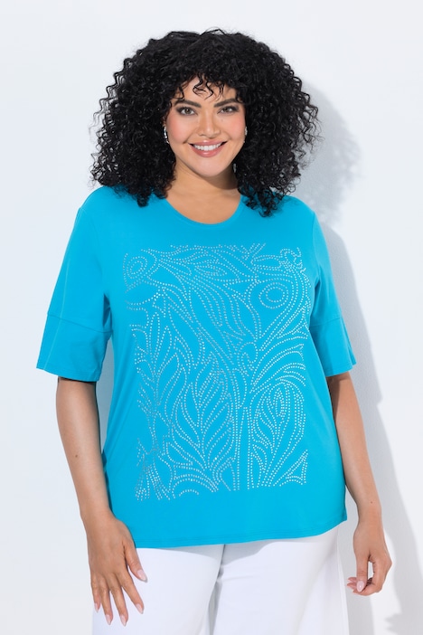 T-Shirt, Glitzermotiv, Rundhalsausschnitt, Halbarm