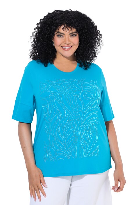 T-Shirt, Glitzermotiv, Rundhalsausschnitt, Halbarm