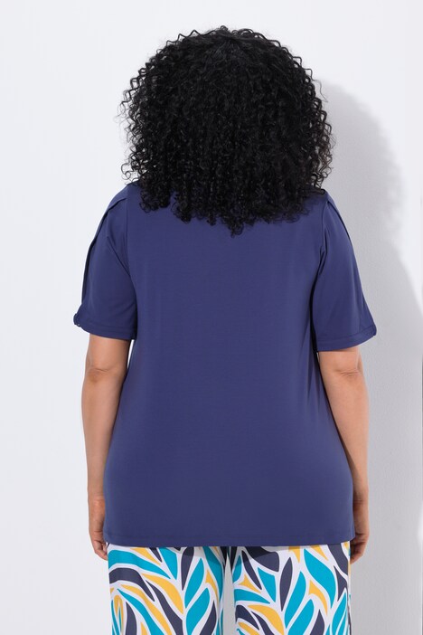 T-shirt, sierring, classic, boothals, korte mouwen