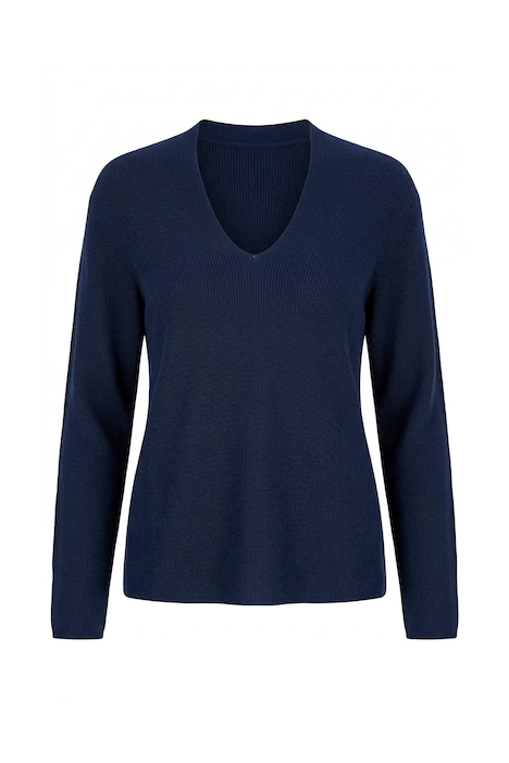 Pullover, Kelchkragen, V-Ausschnitt, Langarm, Biobaumwolle