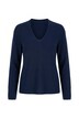 Pullover, Kelchkragen, V-Ausschnitt, Langarm, Biobaumwolle