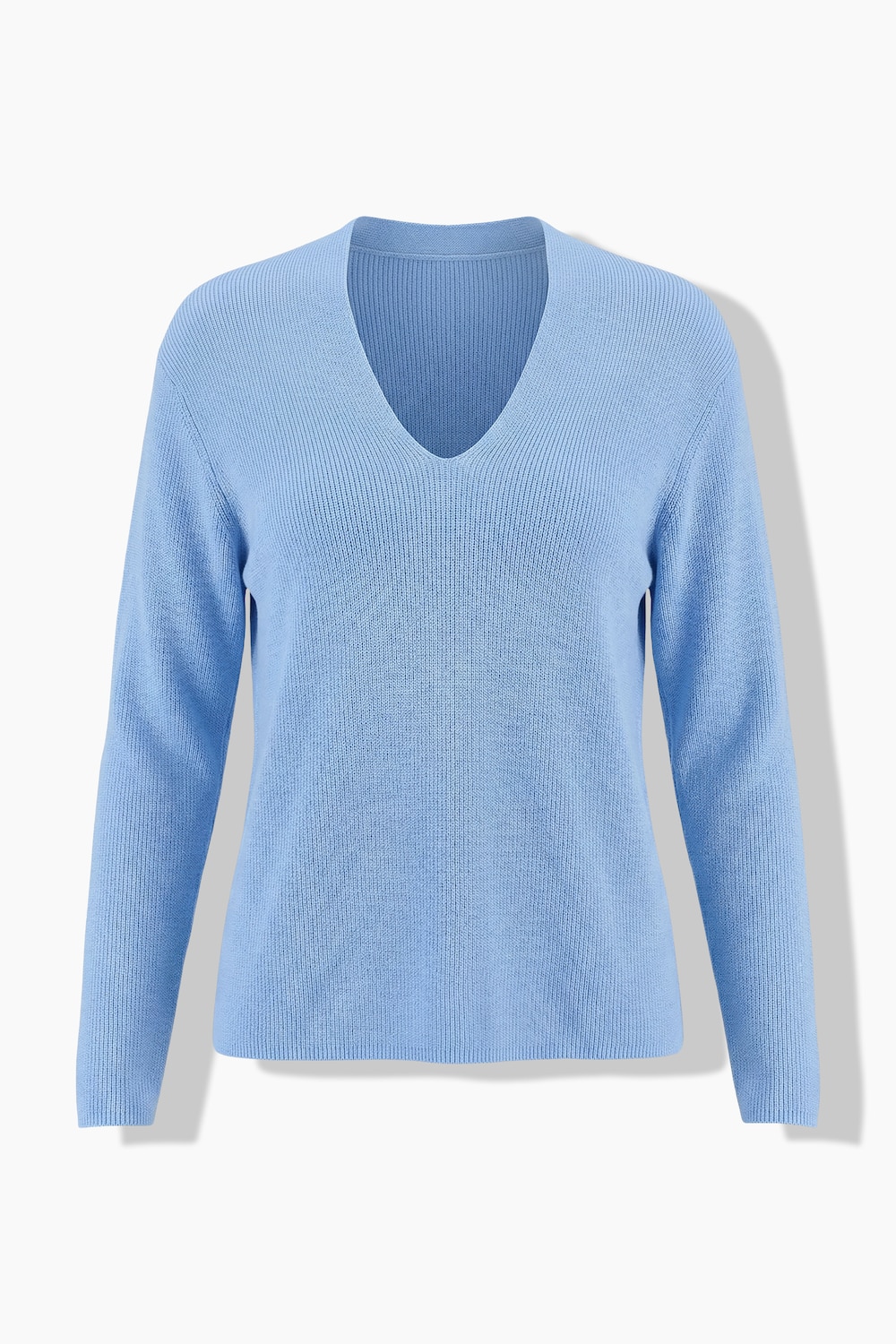 Pullover, Kelchkragen, V-Ausschnitt, Langarm, Biobaumwolle