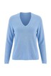 Pullover, Kelchkragen, V-Ausschnitt, Langarm, Biobaumwolle